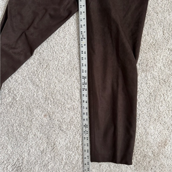 Talbots Vintage Brown Suede Like Flat Front Pants - Picture 6 of 8